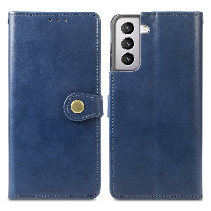 JVS Products Samsung Galaxy S21 Plus hoesje - Bookcase - Pasjeshouder - Portemonnee - Kunstleer - Blauw