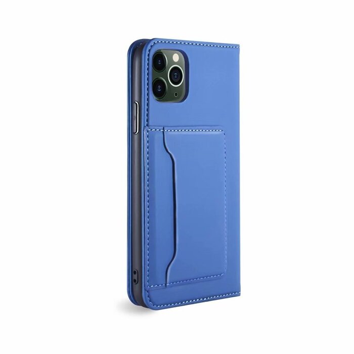 JVS Products iPhone 12 Pro Max hoesje - Bookcase - Pasjeshouder - Portemonnee - Kunstleer - Blauw