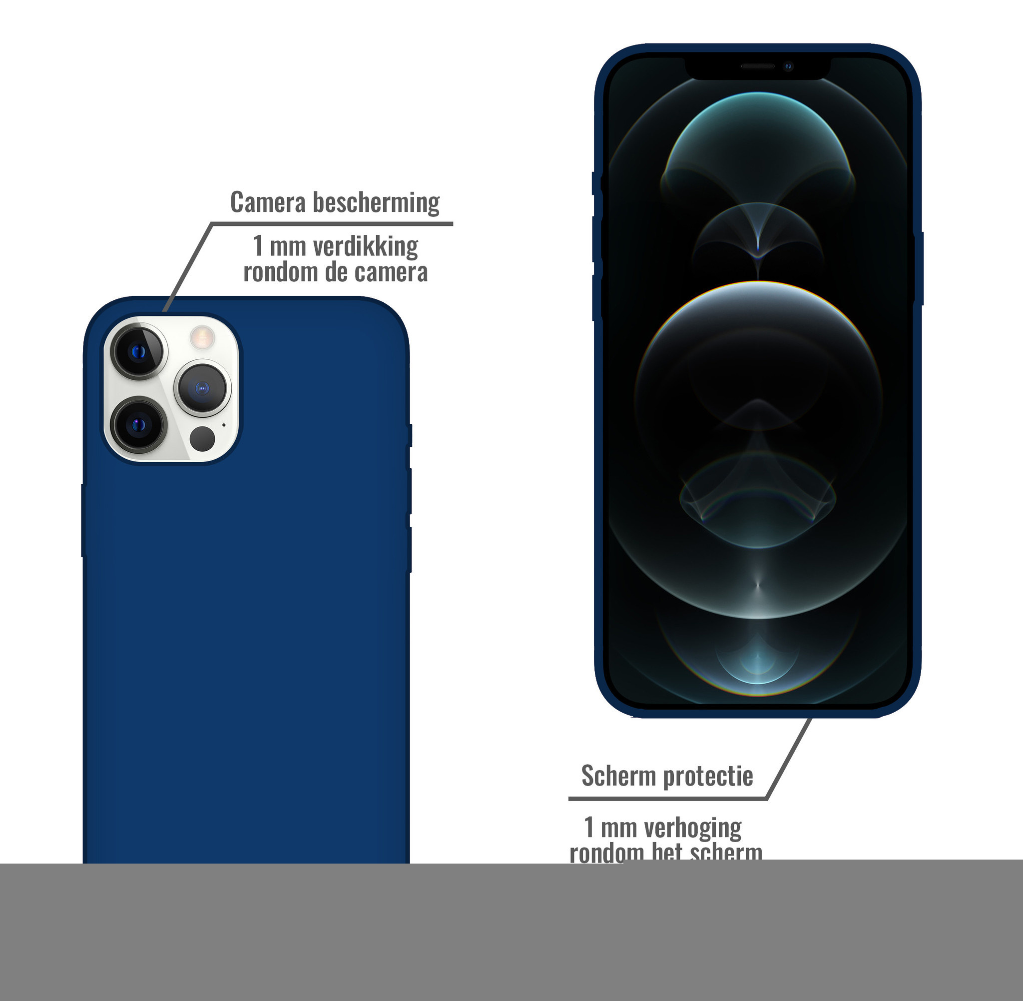 JVS Products iPhone 12 hoesje - Backcover - TPU - Blauw