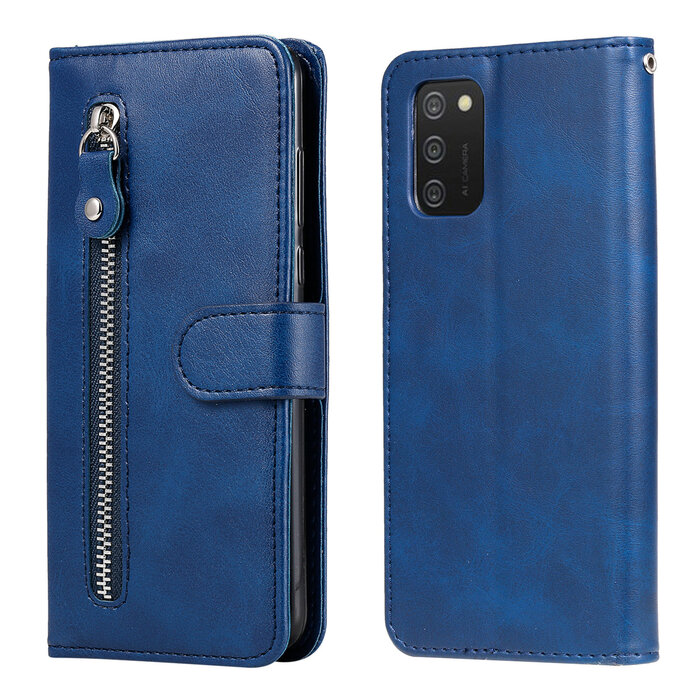 JVS Products Samsung Galaxy S10 hoesje - Bookcase - Pasjeshouder - Portemonnee - Rits - Kunstleer - Blauw