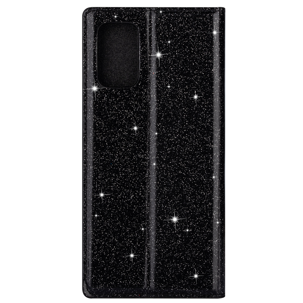 JVS Products Xiaomi 11T hoesje - Bookcase - Pasjeshouder - Portemonnee - Glitter - TPU - Zwart