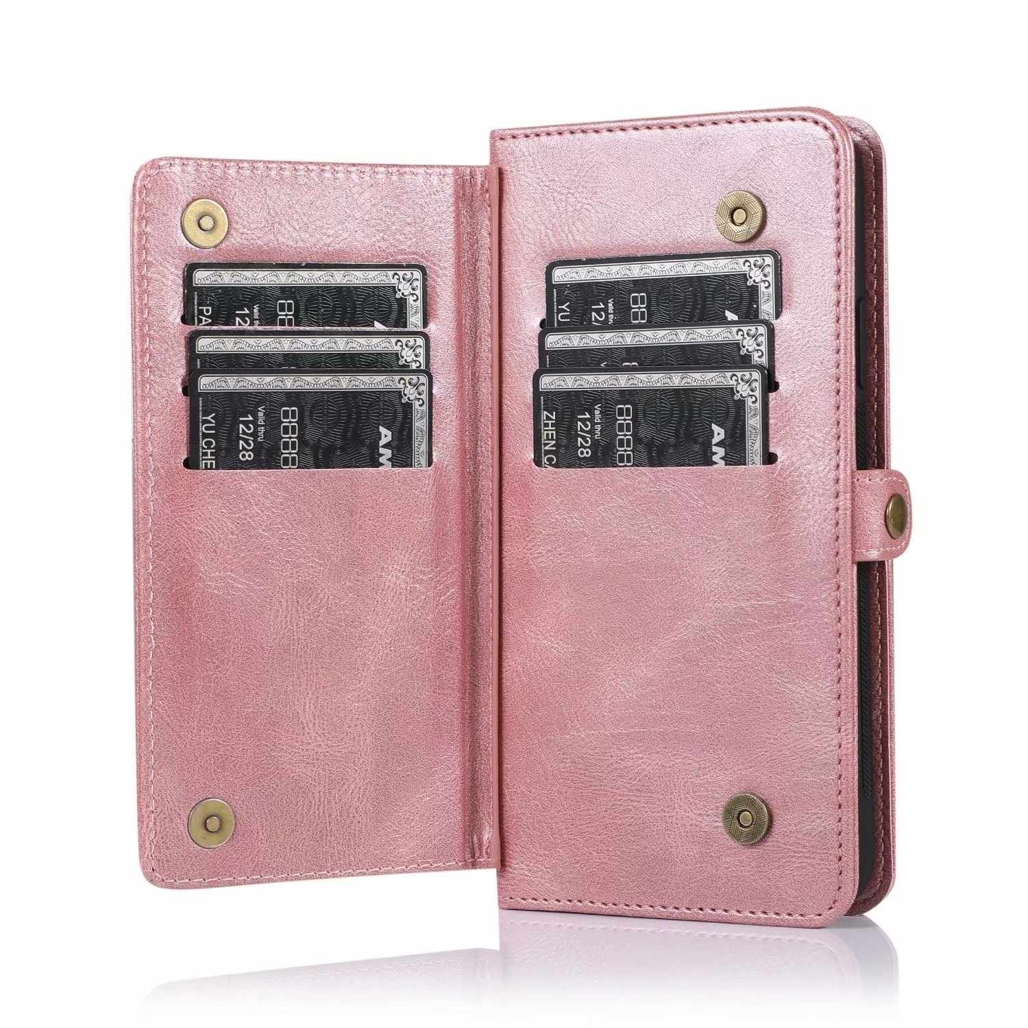 JVS Products Samsung Galaxy S22 hoesje - Bookcase - Afneembaar 2 in 1 - Backcover - Pasjeshouder - Portemonnee - Kunstleer - Rose Goud