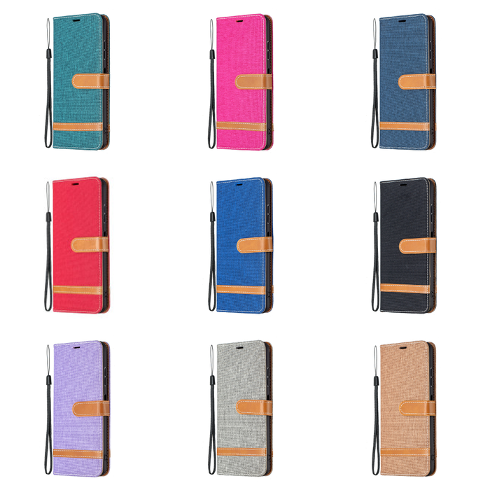 JVS Products iPhone 12 Pro Max hoesje - Bookcase - Pasjeshouder - Portemonnee - Vintage - Stof - Kunstleer - Rood