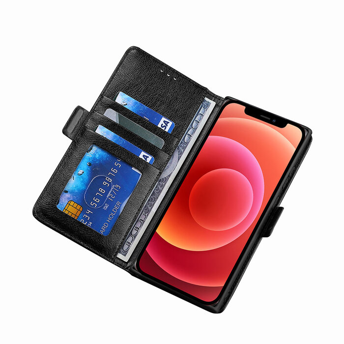 JVS Products Samsung Galaxy A42 hoesje - Bookcase - Pasjeshouder - Portemonnee - Patroon - Kunstleer - Zwart