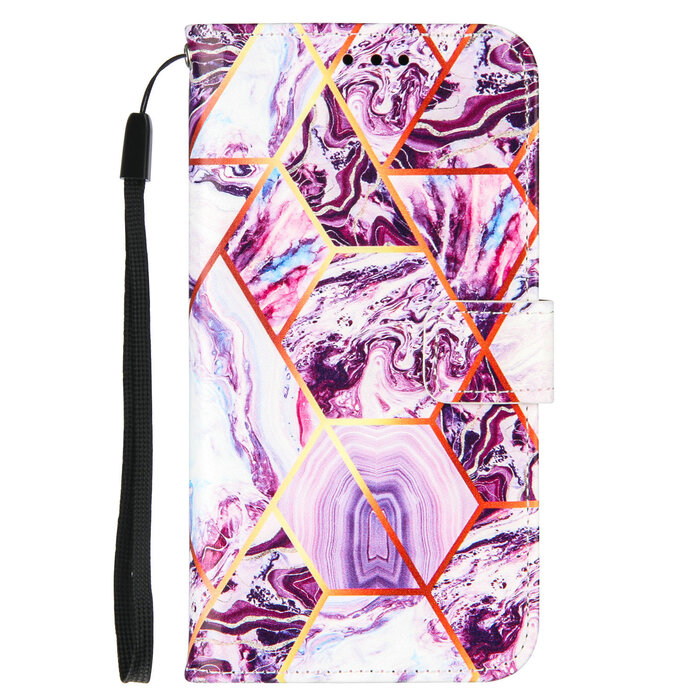 JVS Products iPhone 11 Pro hoesje - Bookcase - Koord - Softcase - Patroon - Kunstleer - Paars