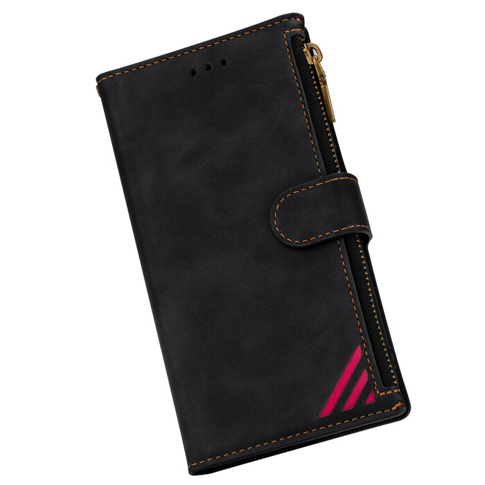 JVS Products iPhone 12 Pro hoesje - Bookcase - Patroon - Pasjeshouder - Portemonnee - Kunstleer - Zwart