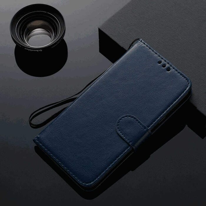 JVS Products iPhone 11 Pro Max hoesje - Bookcase - Pasjeshouder - Portemonnee - Koord - Kunstleer - Blauw