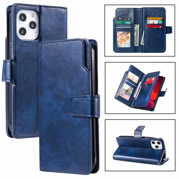 JVS Products iPhone XS Max hoesje - Bookcase - Pasjeshouder - Portemonnee - Luxe - Kunstleer - Blauw