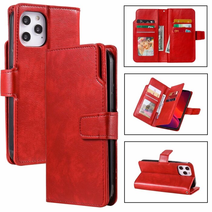 JVS Products iPhone XS Max hoesje - Bookcase - Pasjeshouder - Portemonnee - Luxe - Kunstleer - Rood