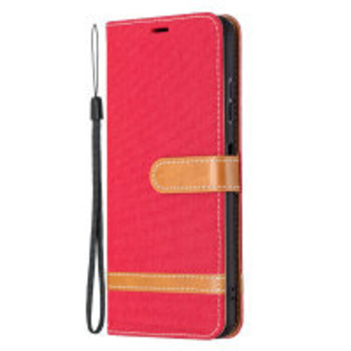 JVS Products Samsung Galaxy S20 hoesje - Bookcase - Pasjeshouder - Portemonnee - Vintage - Stof - Kunstleer - Rood