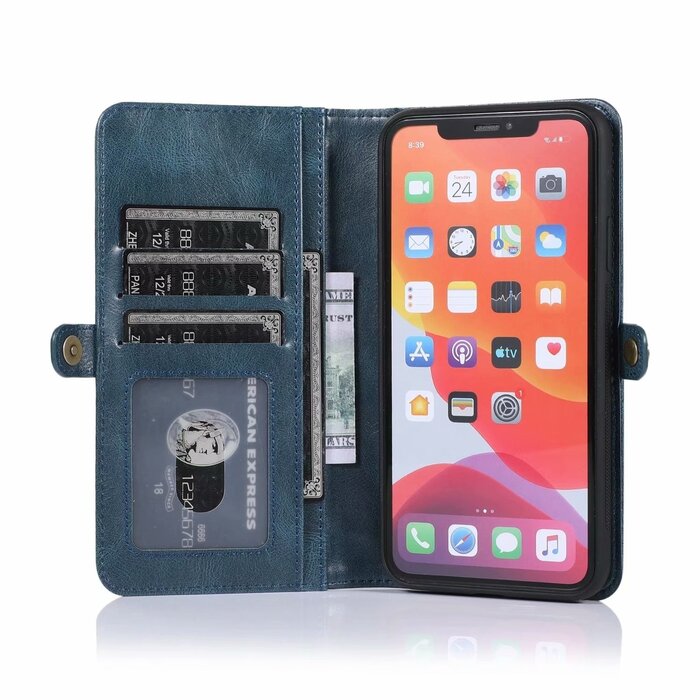 JVS Products Samsung Galaxy A71 hoesje - Bookcase - Afneembaar 2 in 1 - Backcover - Pasjeshouder - Portemonnee - Kunstleer - Blauw