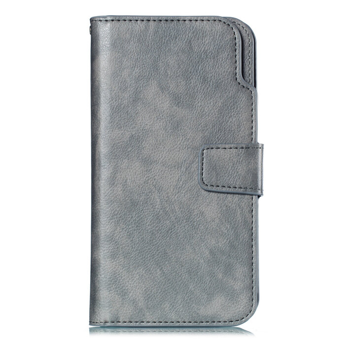 JVS Products iPhone XS hoesje - Bookcase - Pasjeshouder - Portemonnee - Luxe - Kunstleer - Grijs