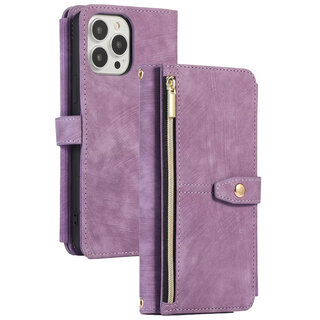 JVS Products Xiaomi Redmi Note 10S hoesje - Bookcase - Koord - Pasjeshouder - Portemonnee - Kunstleer - Paars