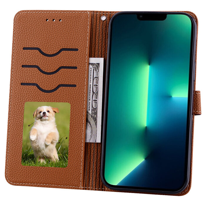 JVS Products OPPO Find X5 Pro hoesje - Bookcase - Koord - Pasjeshouder - Portemonnee - Camerabescherming - Kunstleer - Bruin