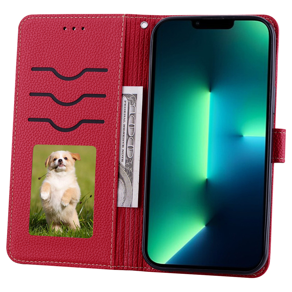 JVS Products Samsung Galaxy S10 hoesje - Bookcase - Koord - Pasjeshouder - Portemonnee - Camerabescherming - Kunstleer - Rood