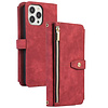 iPhone X hoesje - Bookcase - Koord - Pasjeshouder - Portemonnee - Kunstleer - Rood