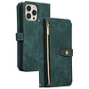 iPhone 12 hoesje - Bookcase - Koord - Pasjeshouder - Portemonnee - Kunstleer - Donkergroen