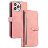 iPhone 12 hoesje - Bookcase - Koord - Pasjeshouder - Portemonnee - Kunstleer - Roze