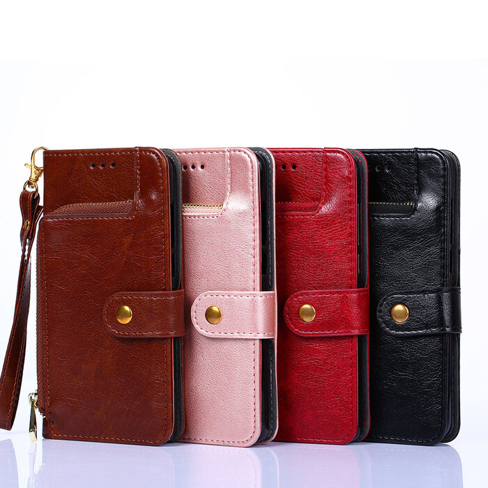 JVS Products Samsung Galaxy S20 FE hoesje - Bookcase - Koord - Pasjeshouder - Portemonnee - Rits - Kunstleer - Rood