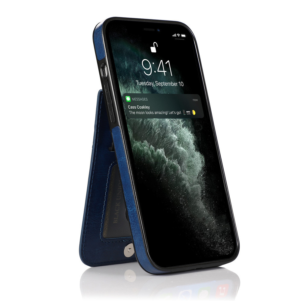 JVS Products Samsung Galaxy S22 Ultra hoesje - Backcover - Pasjeshouder - Portemonnee - Kunstleer - Donkerblauw