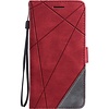 iPhone XR hoesje - Bookcase - Pasjeshouder - Portemonnee - Patroon - Kunstleer - Rood