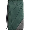 Samsung Galaxy S21 hoesje - Bookcase - Pasjeshouder - Portemonnee - Patroon - Kunstleer - Groen