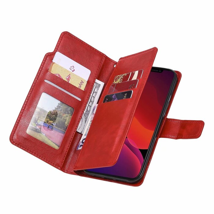 JVS Products Samsung Galaxy S10 hoesje - Bookcase - Pasjeshouder - Portemonnee - Luxe - Kunstleer - Rood