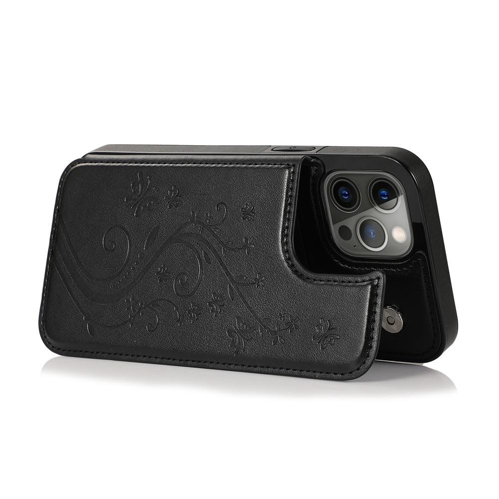 JVS Products Samsung Galaxy S20 hoesje - Backcover - Pasjeshouder - Portemonnee - Bloemenprint - Kunstleer - Zwart