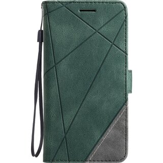 JVS Products iPhone X hoesje - Bookcase - Pasjeshouder - Portemonnee - Patroon - Kunstleer - Groen