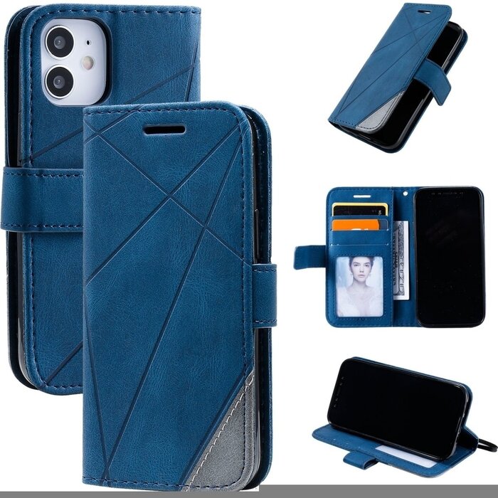 JVS Products Samsung Galaxy A20E hoesje - Bookcase - Pasjeshouder - Portemonnee - Patroon - Kunstleer - Blauw