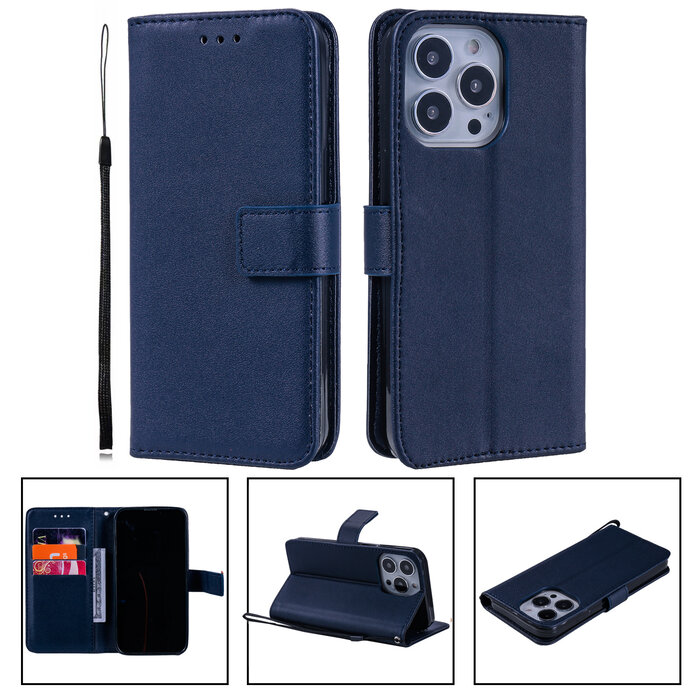 JVS Products Samsung Galaxy S22 Ultra hoesje - Bookcase - Pasjeshouder - Portemonnee - Camerabescherming - Kunstleer - Donkerblauw