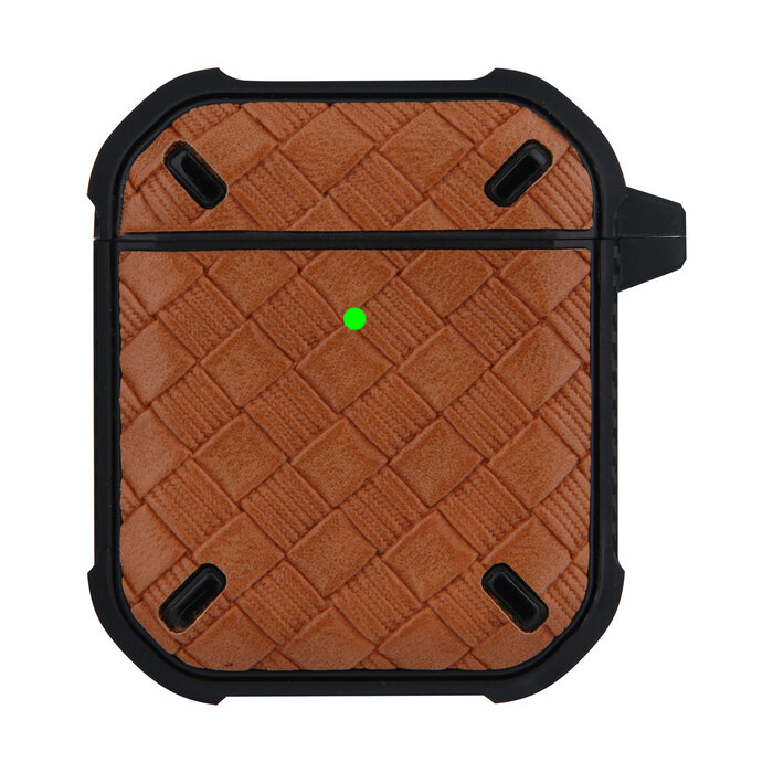 JVS Products Hoesje geschikt voor Apple Airpods 1 en 2 - Softcase - Sleutelhanger - Cover - Siliconen - Lichtbruin