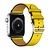 Bandje geschikt voor Apple Watch 42/44MM - Maat L - Horlogebandje - Polsband - Kunstleer - Geel