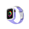 Bandje geschikt voor Fitbit Sense  - Maat L - Sportband - Polsband - Horlogebandje - Tweekleurig - Siliconen - Wit/Paars