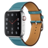 Bandje geschikt voor Apple Watch 42/44MM - Maat L - Horlogebandje - Polsband - Kunstleer - Blauw