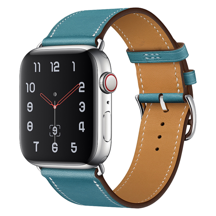 JVS Products Bandje geschikt voor Apple Watch 42/44MM - Maat L - Horlogebandje - Polsband - Kunstleer - Blauw