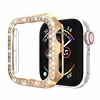 Hoesje geschikt voor Apple Watch 38MM - Bumper hoesje - Diamant - TPU - Rose Goud