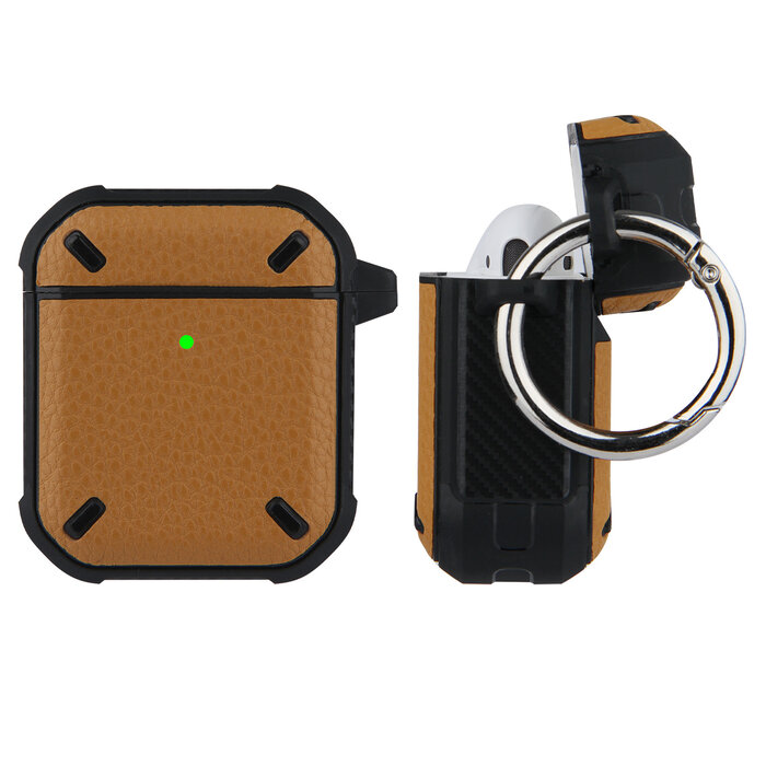 JVS Products Hoesje geschikt voor Airpods 1 en 2 - Softcase - Sleutelhanger - Cover - Siliconen - Geel