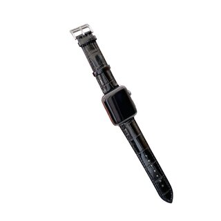 JVS Products Bandje geschikt voor Apple Watch 42/44MM - Maat L - Horlogebandje - Gespsluiting - Polsband - Kunstleer - Zwart