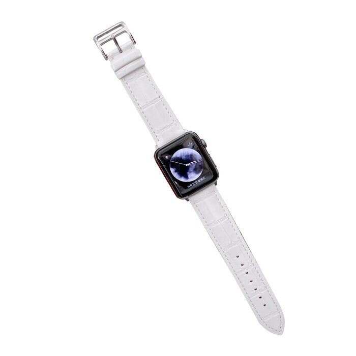 JVS Products Bandje geschikt voor Apple Watch 38/40MM - Maat L - Horlogebandje - Gespsluiting - Polsband - Kunstleer - Wit