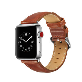 JVS Products Bandje geschikt voor Apple Watch 38/40MM - Maat L - Horlogebandje - Polsband - Kunstleer - Bruin
