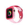 Bandje geschikt voor Fitbit Sense  - Maat L - Sportband - Polsband - Horlogebandje - Tweekleurig - Siliconen - Rood/Roze