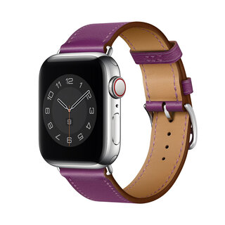 JVS Products Bandje geschikt voor Apple Watch 42/44MM - Maat L - Horlogebandje - Polsband - Kunstleer - Paars