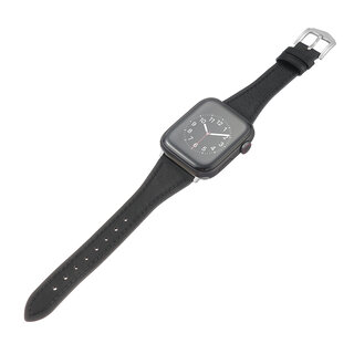 JVS Products Bandje geschikt voor Apple Watch 42/44MM - Maat L - Sportband - Horlogebandje - Polsband - Kunstleer - Zwart
