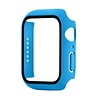 Hoesje geschikt voor Apple Watch 44MM - Hardcase - Screenprotector - Kunststof - Lichtblauw
