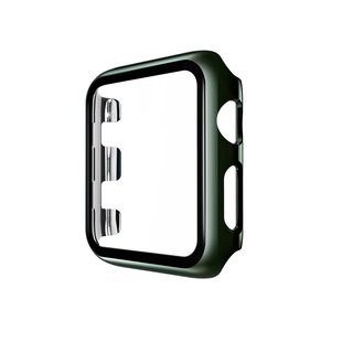 JVS Products Hoesje geschikt voor Apple Watch 44MM  - Bumper hoesje - Screenprotector - TPU - Donkergroen