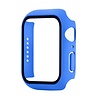 Hoesje geschikt voor Apple Watch 38MM - Hardcase - Screenprotector - Kunststof - Blauw