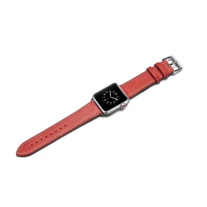 JVS Products Bandje geschikt voor Apple Watch 42/44MM - Maat L - Horlogebandje - Polsband - Kunstleer - Rood