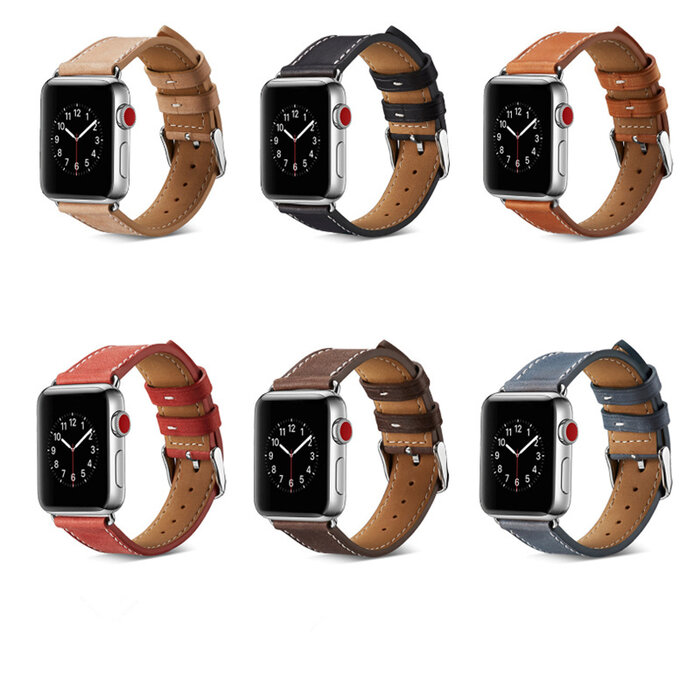 JVS Products Bandje geschikt voor Apple Watch 42/44MM - Maat L - Horlogebandje - Polsband - Kunstleer - Rood