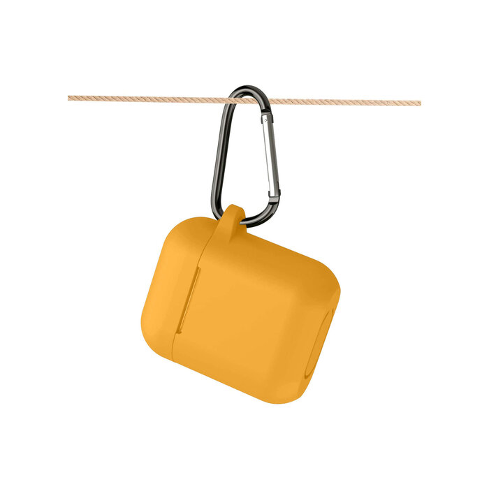 JVS Products Hoesje geschikt voor Airpods 1 en 2 - Softcase - Sleutelhanger - Cover - Extra dun - Siliconen - Oranje